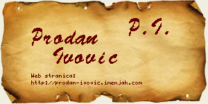 Prodan Ivović vizit kartica